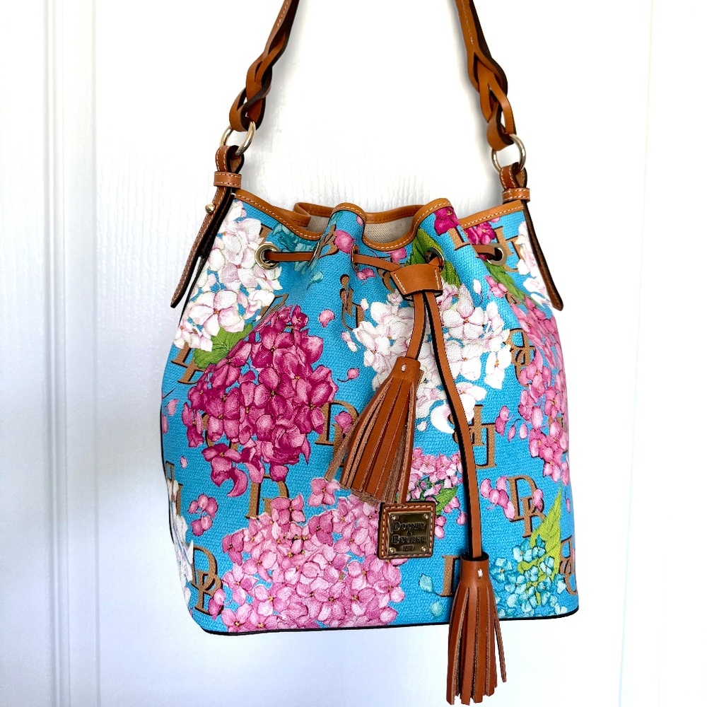 Dooney & Bourke Hydrangea Aqua Bucket Bag